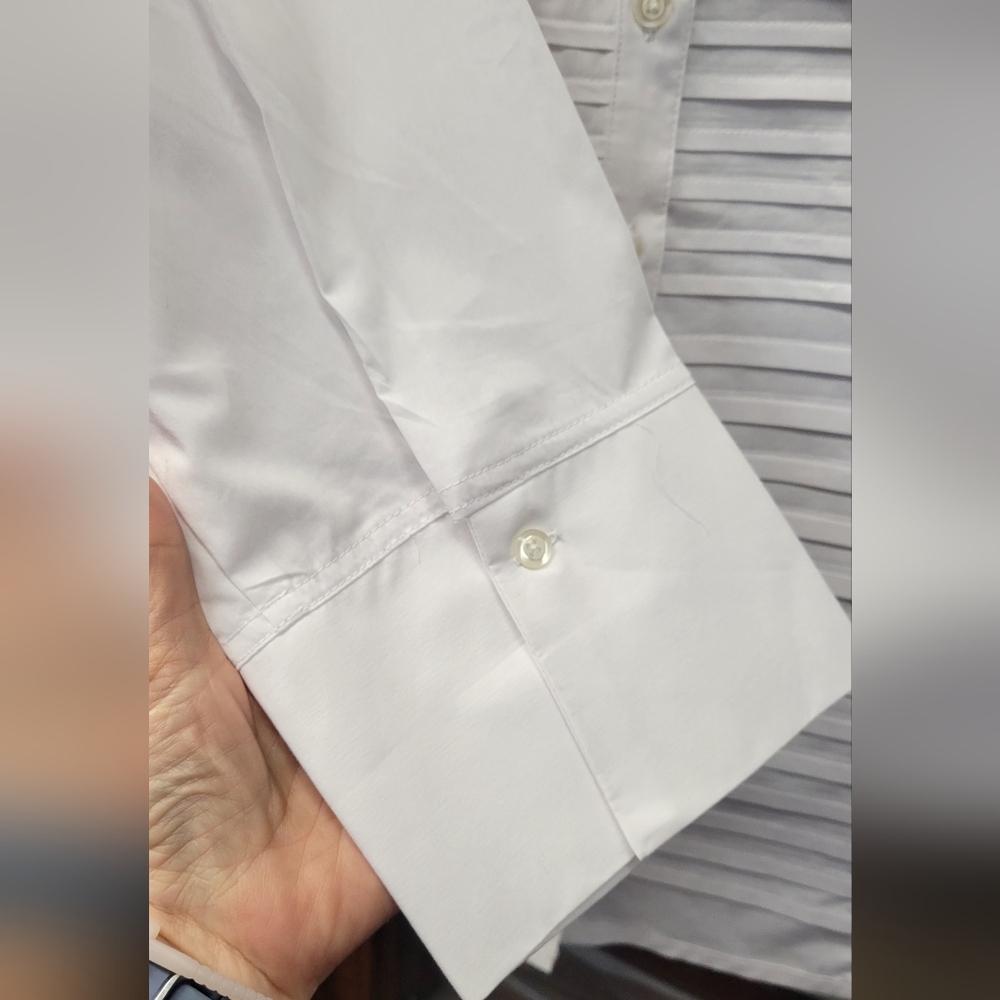 Zac & Rachel 2X White Button-Up Collared 3/4 Sleeve Shirt - Picture 2 of 6